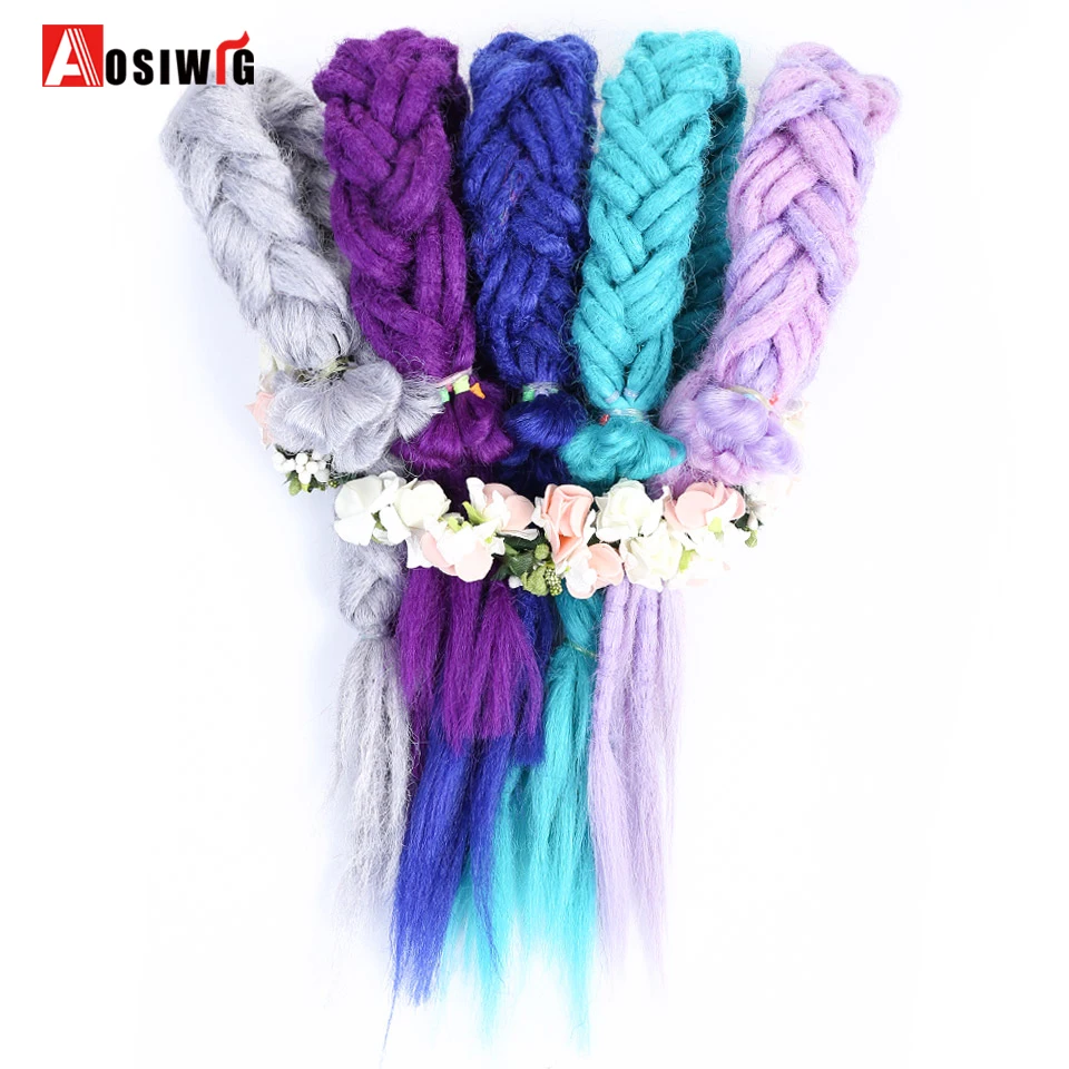 AOSI 24 inch 1-10Pcs/Lot Synthetic Handmade Dreadlocks Hair Extension Braiding Reggae Crochet Braid |