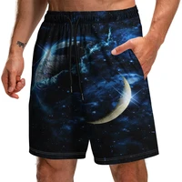 2021 summer mens casual shorts fashion starry sky print jogging shorts sports pants drawstring hip hop oversized beach pants