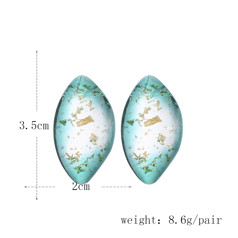 

VG 6YM New Fashion Blue Resin Geometry Drop Earrings Simple Design Retro Dangle Earrings for Women Party Jewelry Wholesale 2021