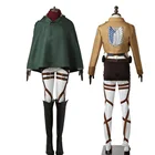 Японская толстовка с капюшоном атака на Титанов, плащ, костюмы для косплея легиона скаутов, аниме на Хэллоуин, зеленая накидка, мужская одежда