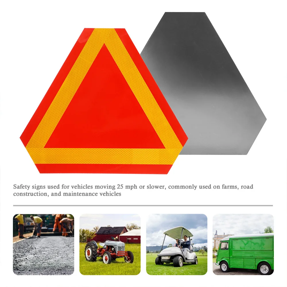 

2 Pcs Practical Reflective Board Car Reflector Slow Moving Sign Vehicle Sign