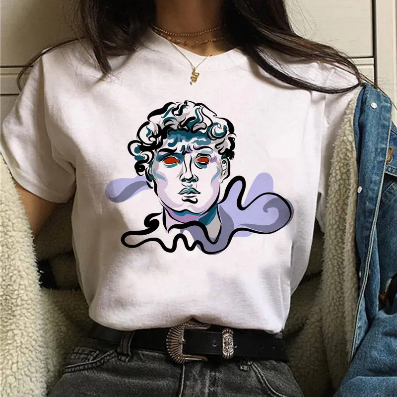 ERNESTNM Новинка Harajuku стильная женская футболка с рисунком летняя модная