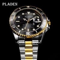 pladen mens fashion wrist watches aaa original luxury quartz movt calendar steel clock water proof wristwatch relogio masculino