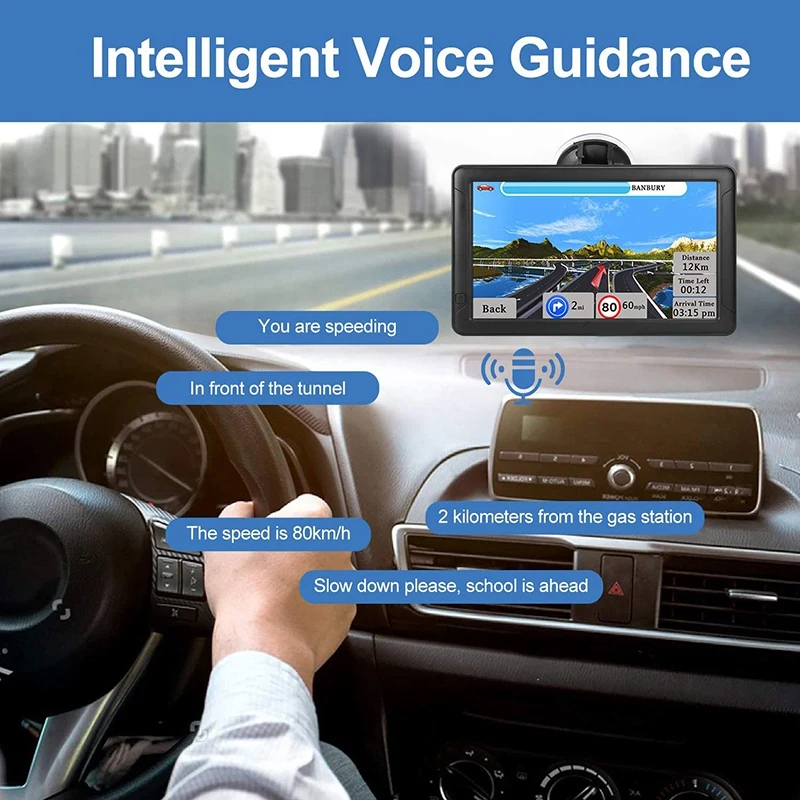 GPS навигация для автомобиля грузовика 9 дюймов голосовая со спидометром
