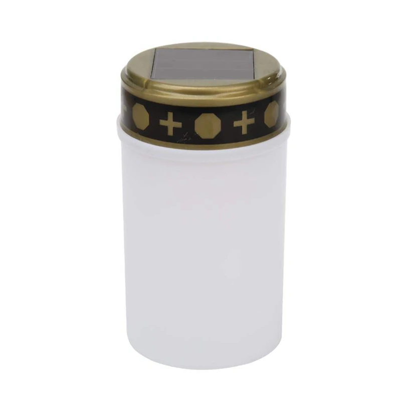 

White Grave Candle for Cemetery Grave Solar Lights with Lighting LED Grave Light