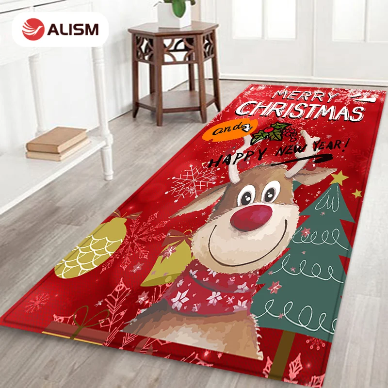

Non-slip Kitchen Mat Flannel Floor Carpet Rugs In The Living Room Christmas Decoration For Home Yoga Bathroom Doormat Entrance