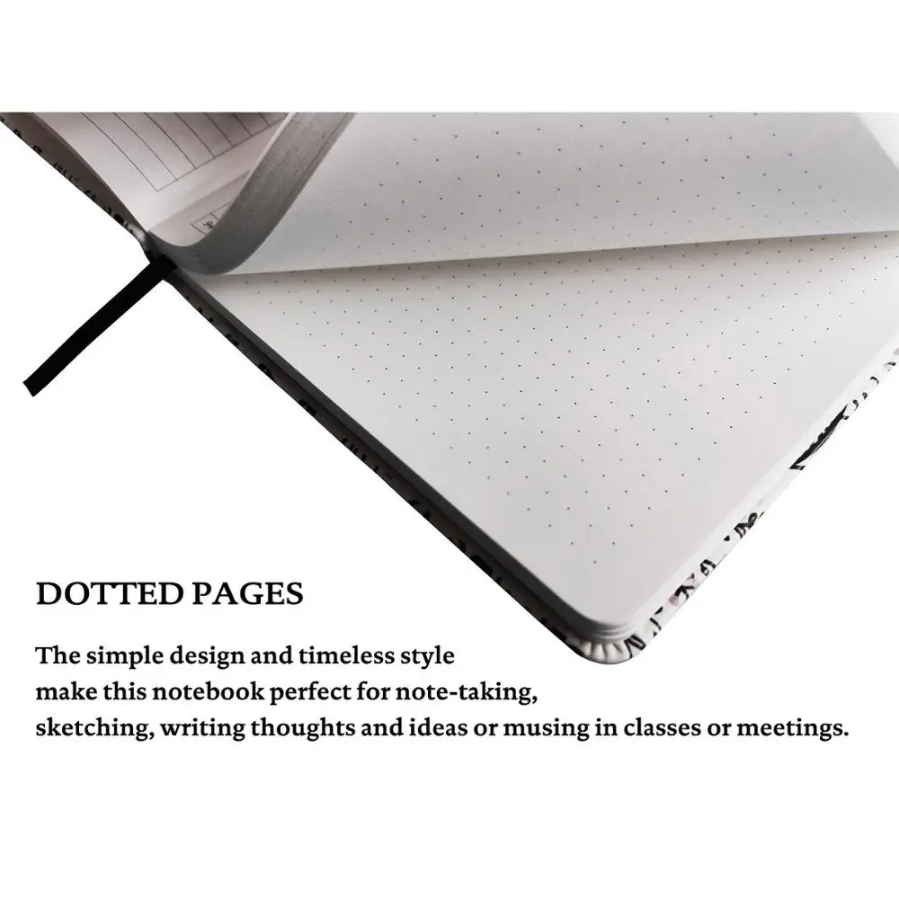 

Dazzle A5 Dotted Grid Bullet NotebookTravel Journal Hardcover 100gsm Planner Diary