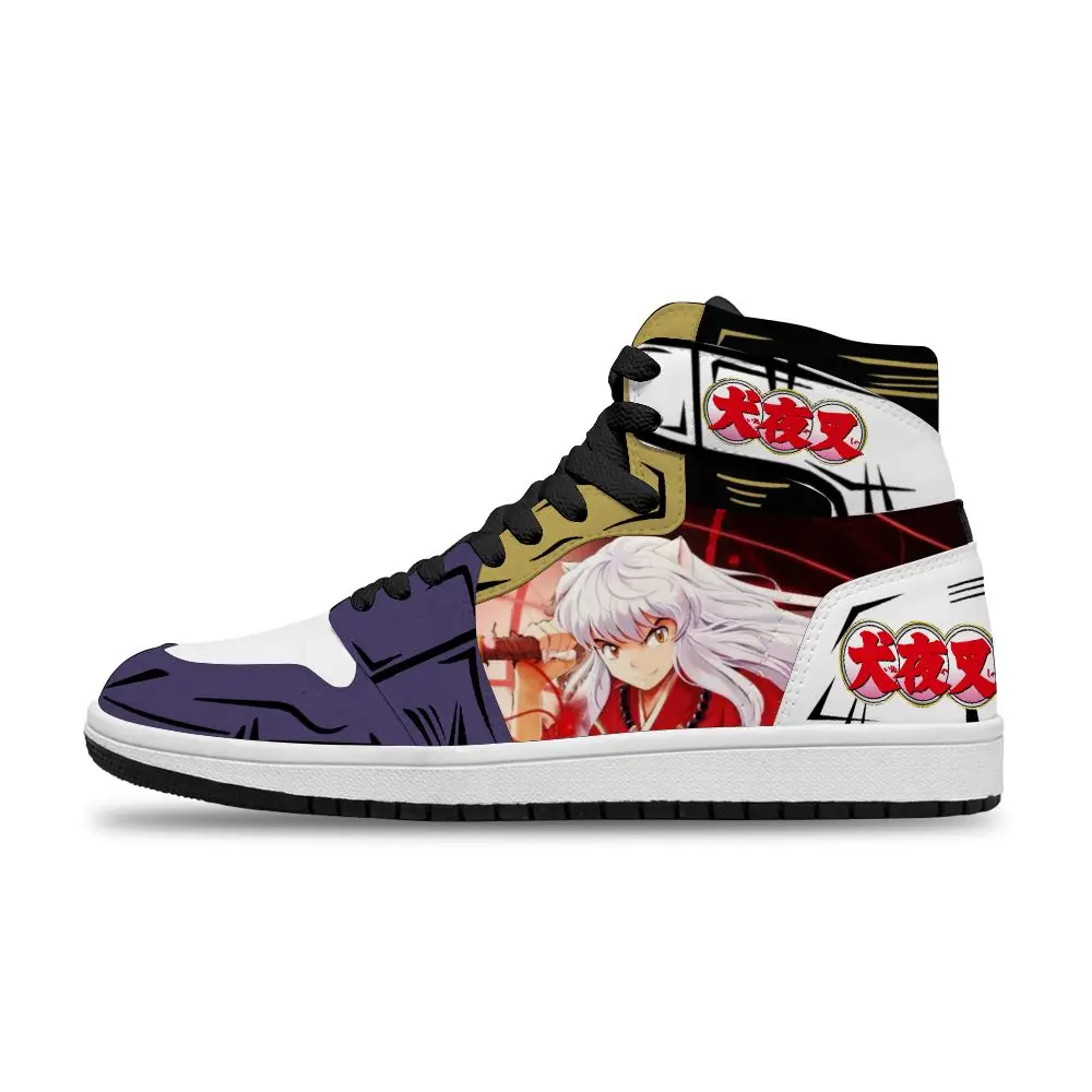 

Hot Japanese Anime Cartoon Inuyasha Diy Handsome Running Non-Slip Basketball Shoes For man Unisex Fashion Shoe