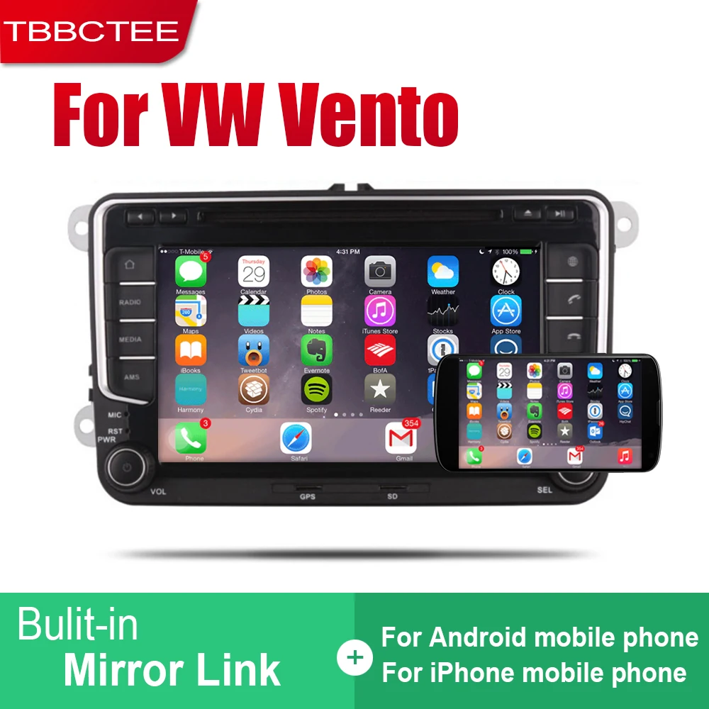 TBBCTEE Авто Радио 2 Din Автомобильный dvd-плеер на основе Android для Volkswagen VW Vento 2005 ~ 2018 gps