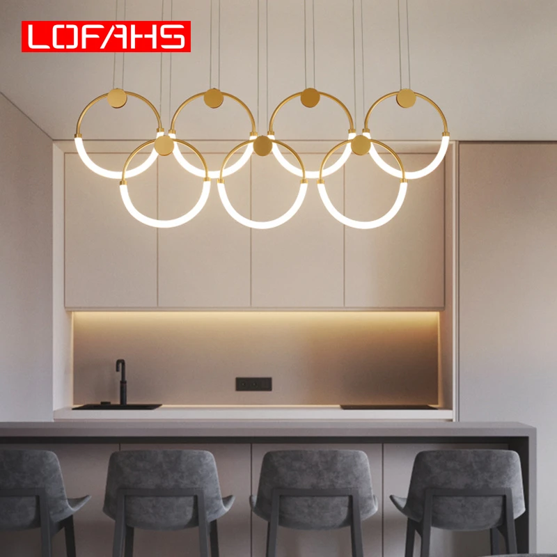 LOFAHS современное искусство кольца потолочный светильник простой обеденный