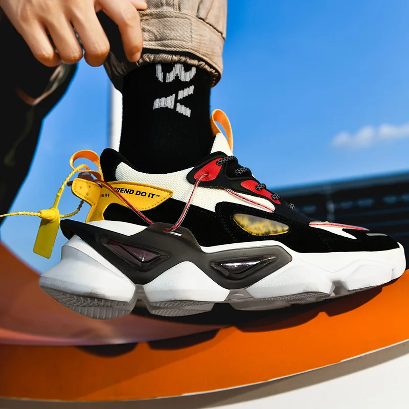 Men's Casual Shoes for Man Sneakers Fashion Sport Running Shoes Summer Net Red Thick-Soled Old Shoes Men's New Casual Shoes