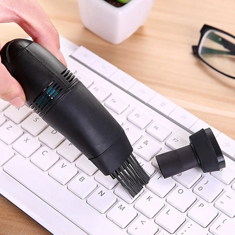 BK Автомобильный пылесос USB Автомобильное внутреннее вентиляционное отверстие Пылезащитная щетка для чистки инструментов Комплект для ПК ноутбука клавиатуры пылесборник - Цвет: BK