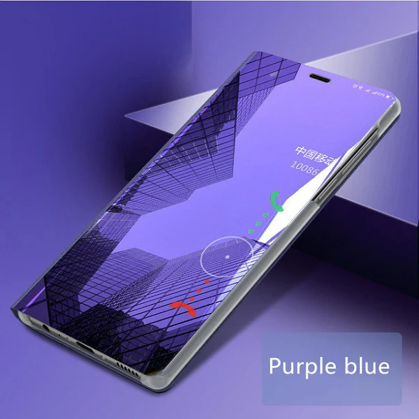 Pruple Blue Clear View Смарт зеркало откидная крышка для Vivo IQOO Y17 Y15 Y97 Y95 Y91 NEX V15 X23 X21S X20 Y85 Y83 защитная крышка-чехол с подставкой - Цвет: Pruple Blue