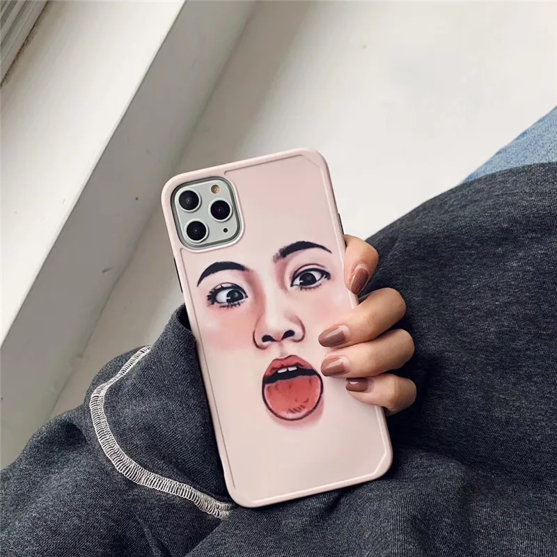 

Ins Funny Cute Abstract Characters Phone Case for Iphone 12promax 11 Pro Max X Xs Max Xr 7 8 Plus Fundas Soft Silicone Cover