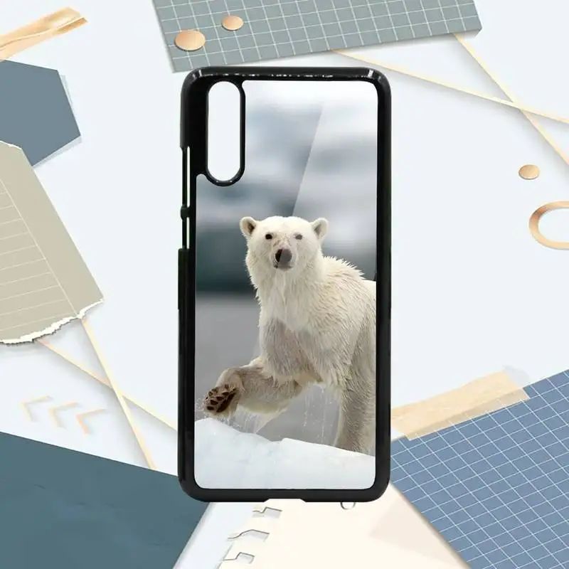 

cold Polar bear white animal Phone Case PC For Samsung galaxy S note 8 9 20 10 e lite2019 plus pro ultra