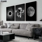 Астронавт космическое пространство, земля холст картины черный, белый цвет Вселенной Звездных Wall Art плакат картина без рамки для Декор в гостиную