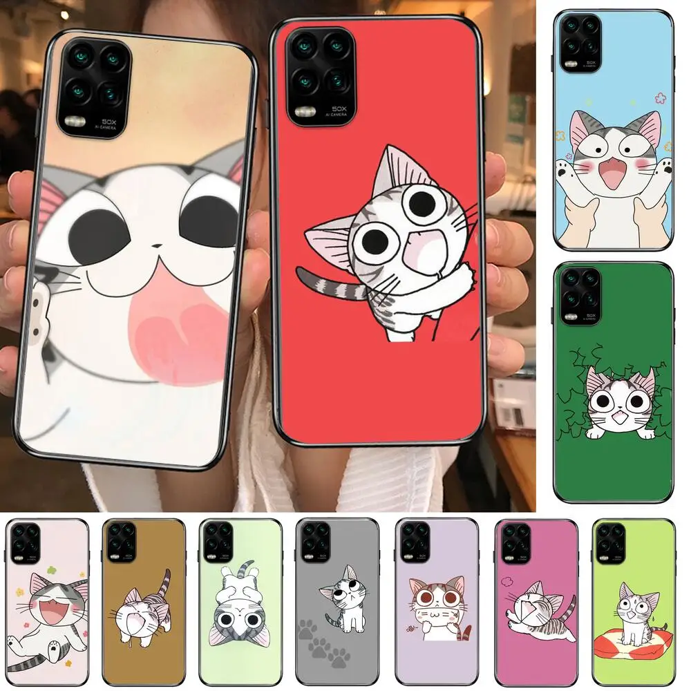 

cute cartoon cat cartoon Phone Case For XiaoMi Redmi Note 10 9 9S 8 7 6 5 A Pro T Y1 Black Cover Silicone Back Pre style cover