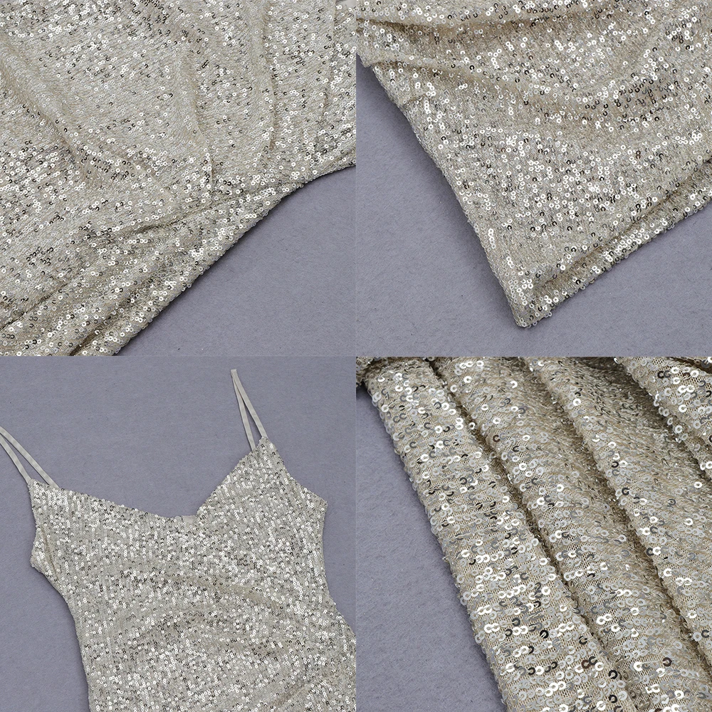 

Summer Women Deep V Neck Silver Sequined Backless Sexy Dress Off Shoulder Irregular Sling Maxi Dress Party Club Strap Vestidos