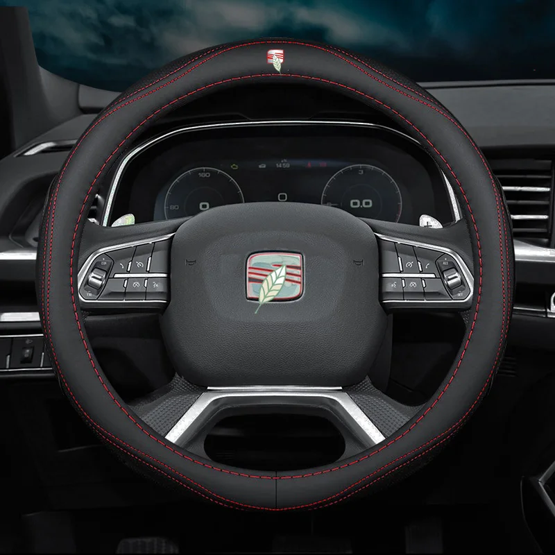 

Car Leather Steering Wheel Cover Personality For SEAT Ibiza Leon Toledo Arosa Alhambra Exeo FR Supercopa Mii Car Accessories