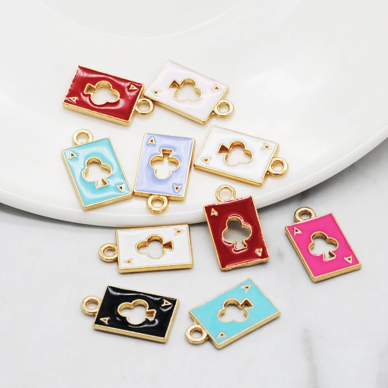 10 шт./лот модный шарм покер A шармы подвеска масляная капля для браслета Сделай