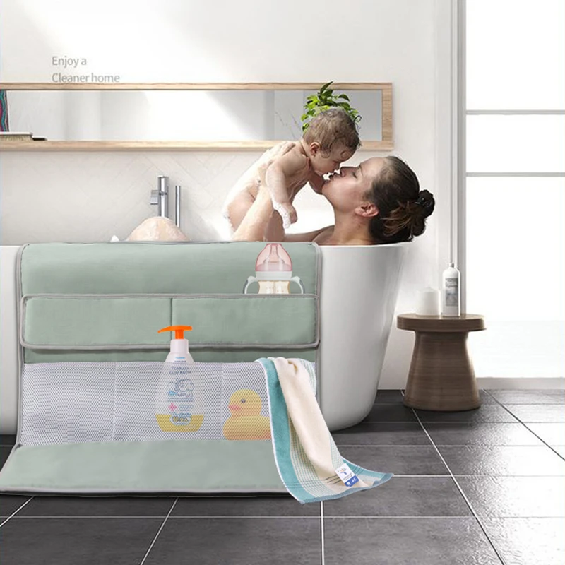 Детский коврик для ванной подушка на коленях нескользящий сумка хранения