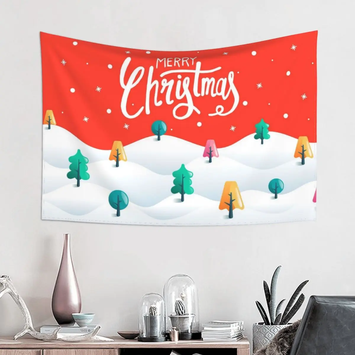 

Christmas 3D design tapestry wall cloth painting living room bedroom study gym background wall decoration tapestry