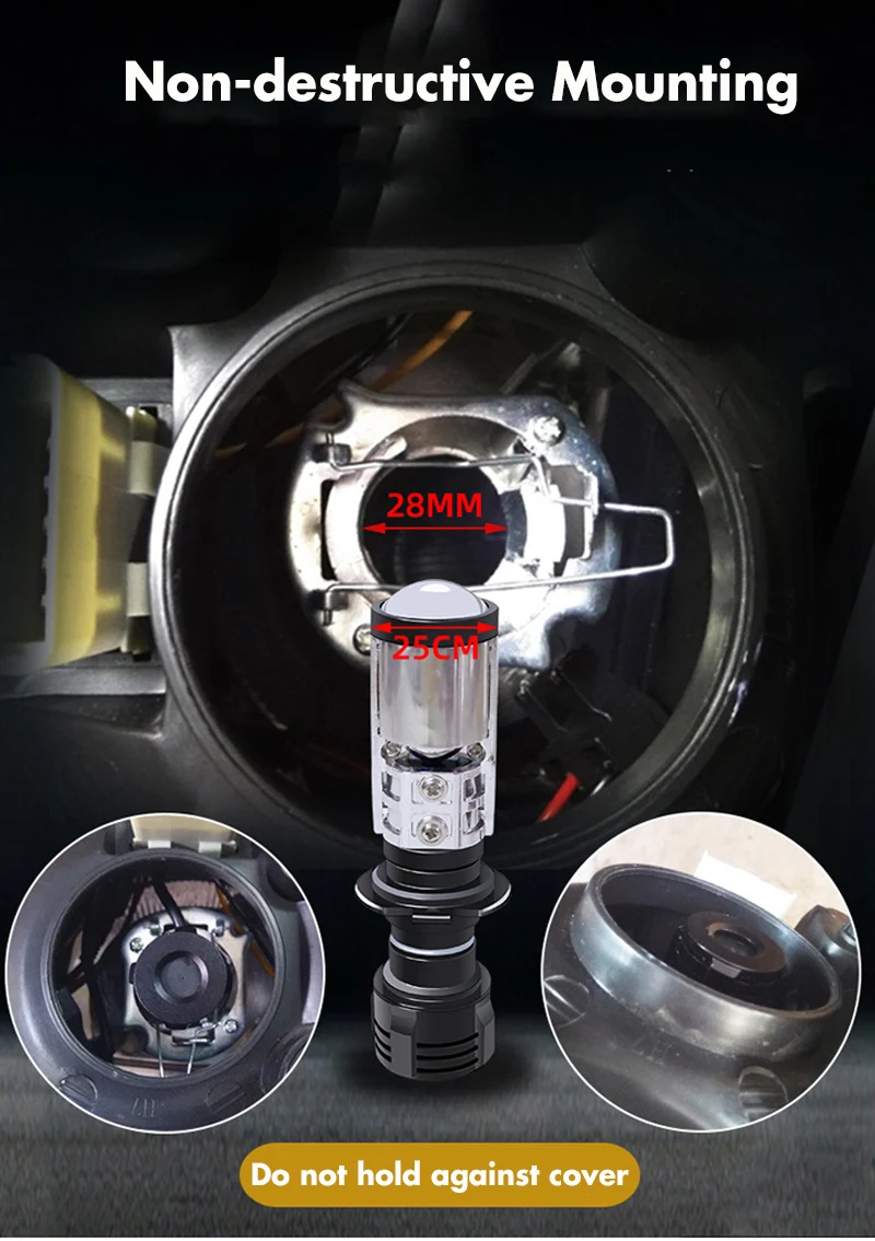 Sanvi 2 шт. 2nd Generaton H4/h7 Мини светодиодный объектив проектора 3000 K/5500 K авто светодиодный налобный фонарь H4/h7 Сменные лампы фар