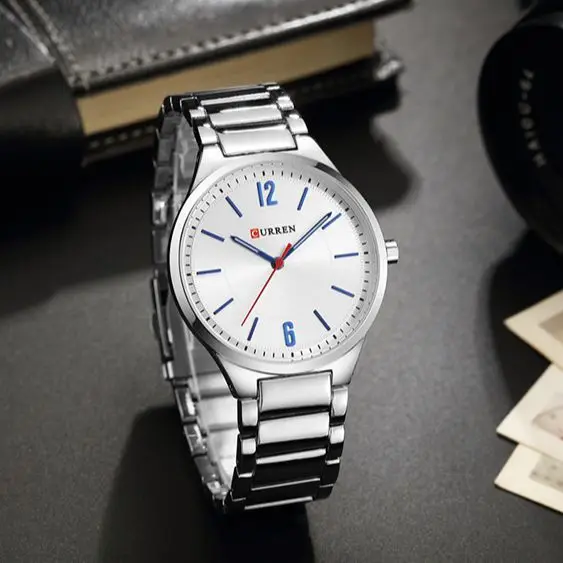 

Часы CURREN женские кварцевые, простые Роскошные элегантные водонепроницаемые аналоговые, полностью стальные, с платьем, 8280