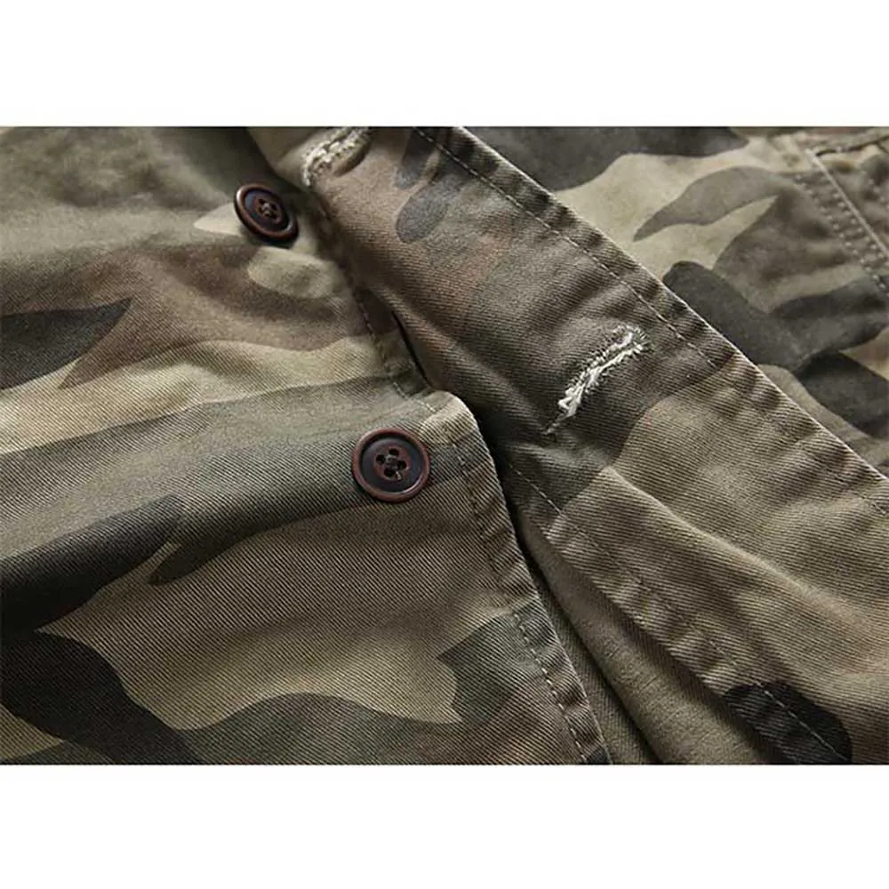 New Fashion Camouflage Shirts Men's Casual Military Army Style Cargo Shirt Long Sleeve Streetwear Clothing
