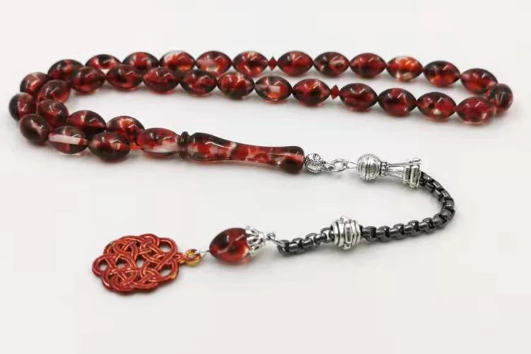 Специальный красный каучук Tasbih мужской браслет 33 prayerbeads Исламский подарок для ИД Kazaz masbaha Арабский Дизайн Misbaha Masbaha четки