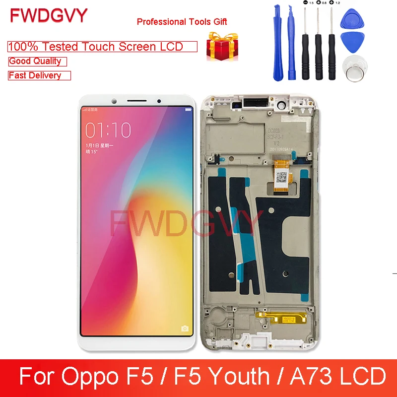 

6,0 "Новый ЖК-дигитайзер для Oppo F5 / F5 Youth / A73 CPH1723 дисплей Сенсорная панель в сборе запасные части