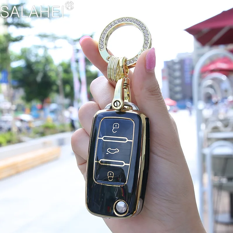 

TPU Car Key Remote Case Cover Holder For VW Volkswagen Polo Tiguan Passat B5 B6 B7 Golf 4 5 6 MK6 Jetta Lavida For Skoda Octavia
