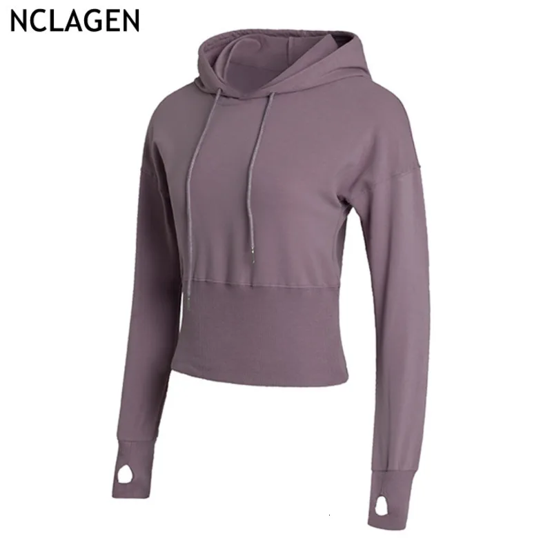 NCLAGEN Женский Топ для йоги зимняя спортивная одежда бега дышащий кроп топ с