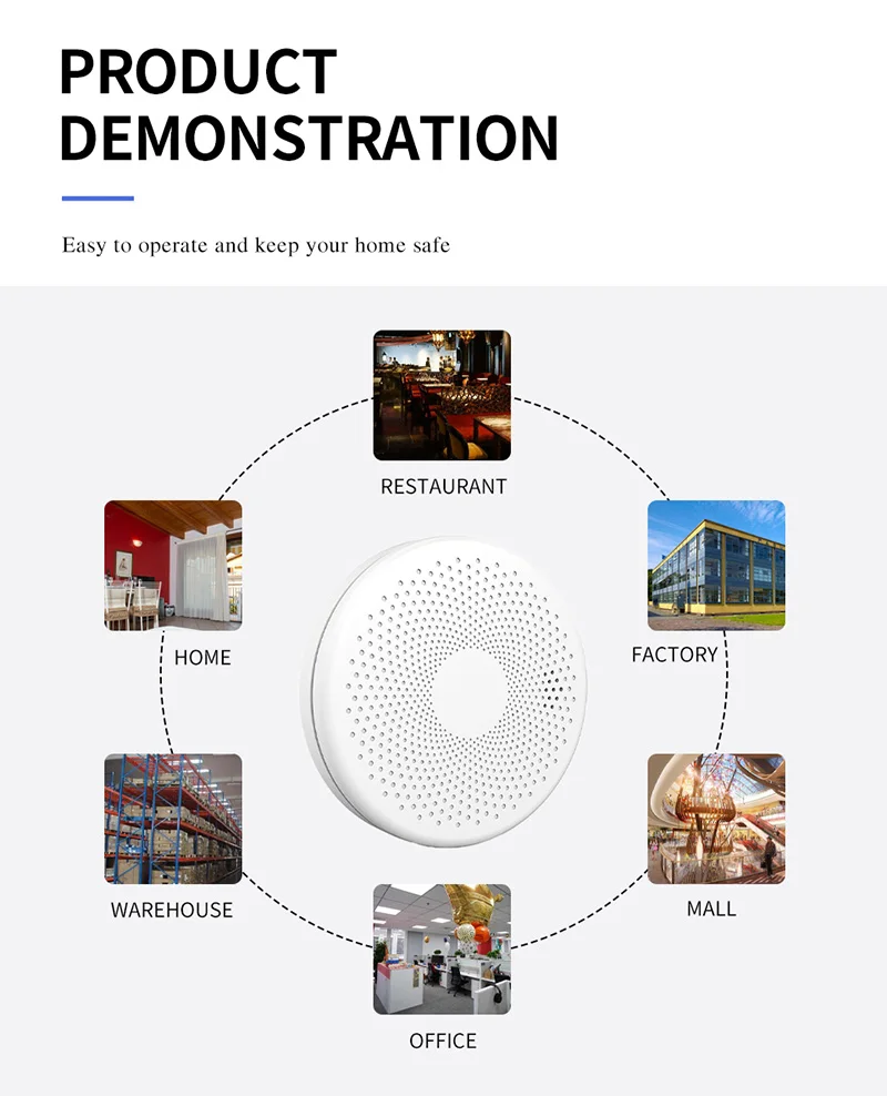 new universal tuya smart wifi smoke detector home fire smoke sound and light alarm sensor tuya app smart remote control free global shipping