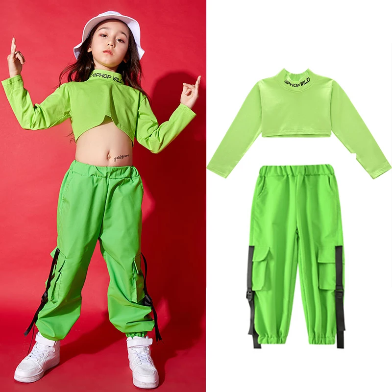 Детская Одежда для танцев в стиле хип хоп маленьких девочек детский сценический