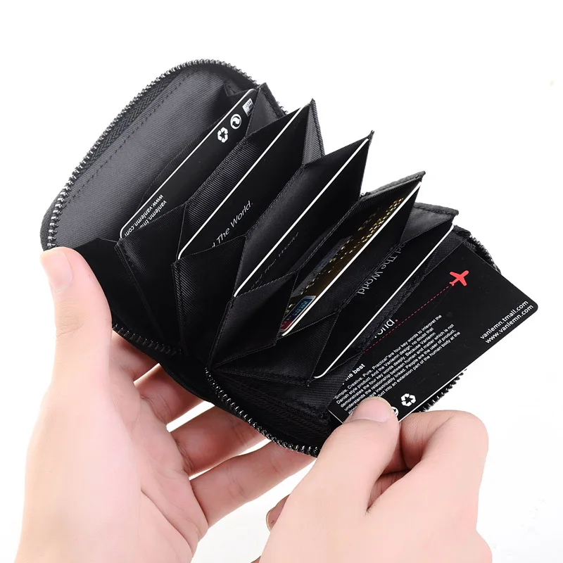 rfid card holder women genuine leather mens wallet business credit card holder men wallet card case coin purse man zippe pocket free global shipping