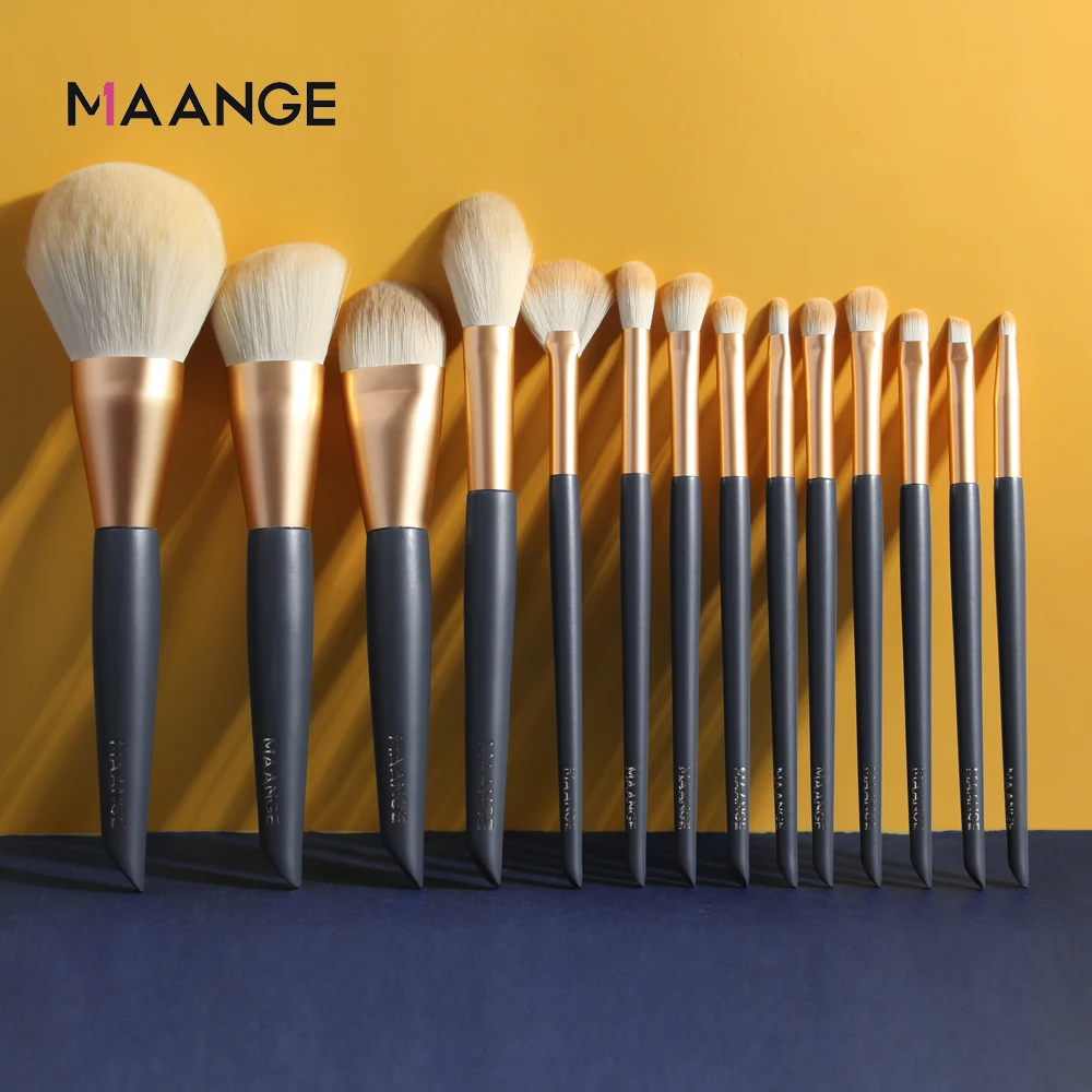 Набор кистей для макияжа MAANGE Pro 14 шт. пудры основы румян теней губ деревянный