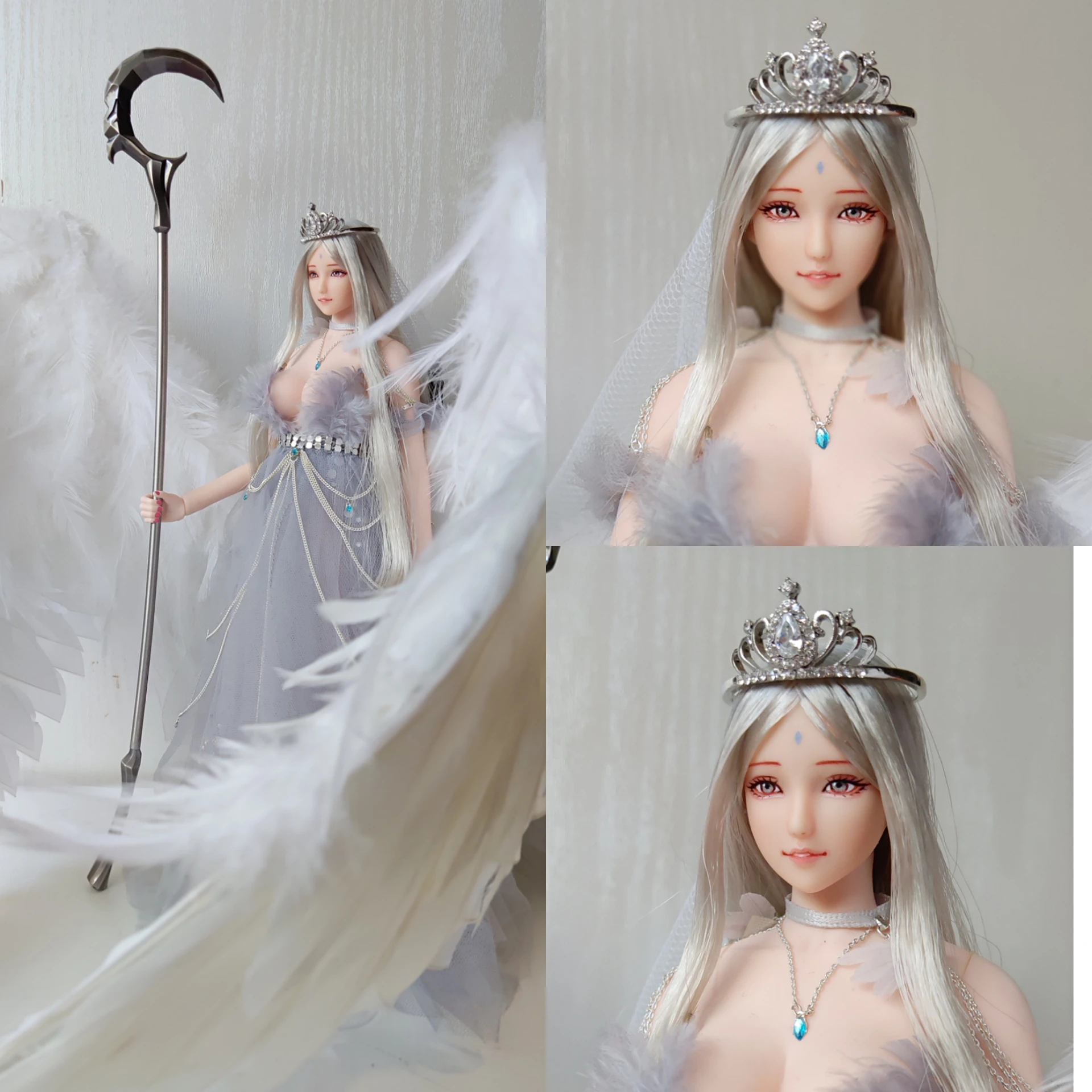 

1/6 Bright Angel Queen Fairy Head Sculpture Customized Version Handmade Hair Transplant Suitable for 12-inch Female Body