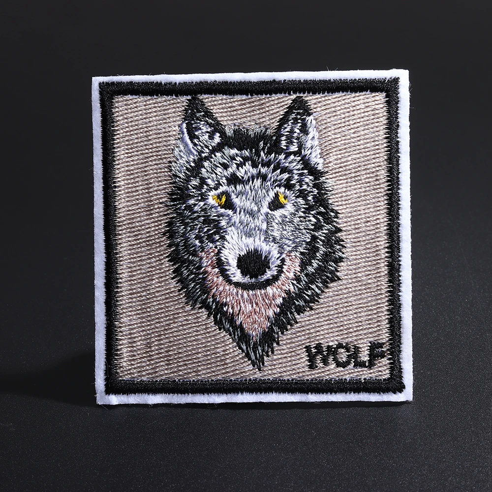 Мультфильм Лев волк брикет куртка сумка брюки Сделай Сам декоративная вышивка