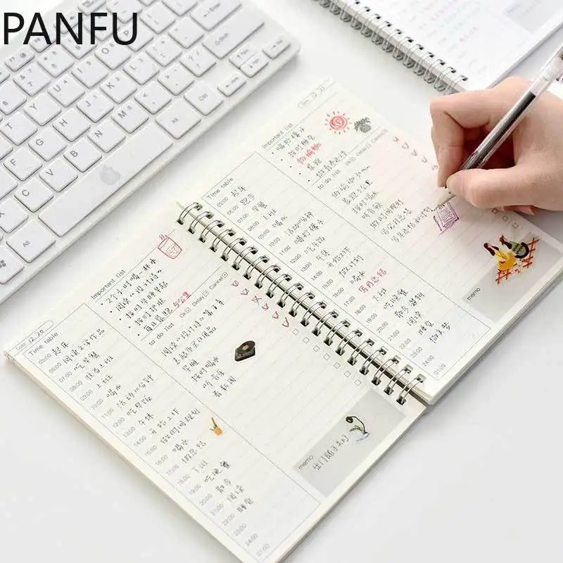 Ежедневник а5, еженедельный, ежемесячный, записная книжка, ежедневник, спираль, креативный планировщик на 2021 год, канцелярские принадлежнос...