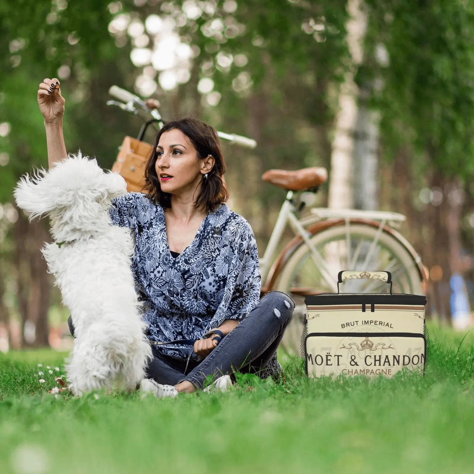 

Moet & Chandon Large-capacity Picnic Bag Lunch Bag Family Pack Shopping Bag Multi-purpose Keep Warm and Cold Lunch Box for Women