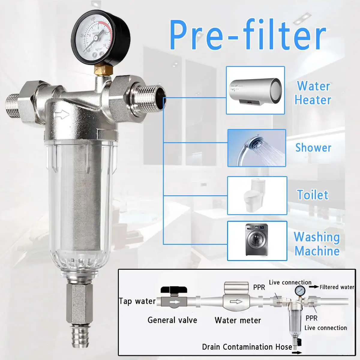 Домашние фильтры для воды передний очиститель медный свинец предварительный