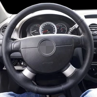 diy black faux leather steering wheel cover for chevrolet aveo lova buick excelle daewoo gentra 2013 2015 lacetti 2006 2012