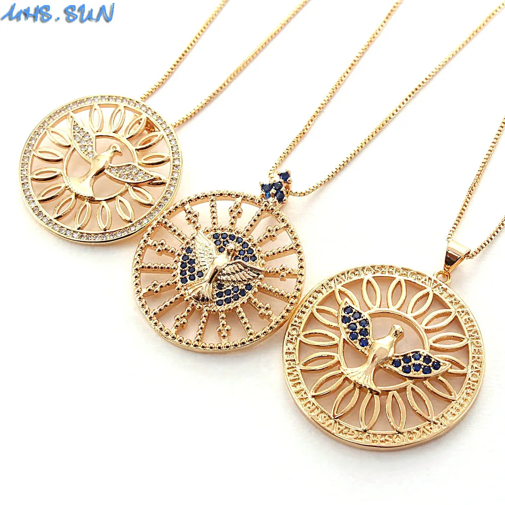 Ожерелье MHS.SUN женское круглое с кулоном в виде орла Ювелирное Украшение