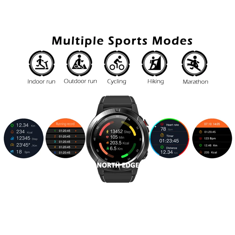 GPS Смарт часы NorthEdge мужские цифровые для плавания водонепроницаемые 50 м Campass X Trek3 с