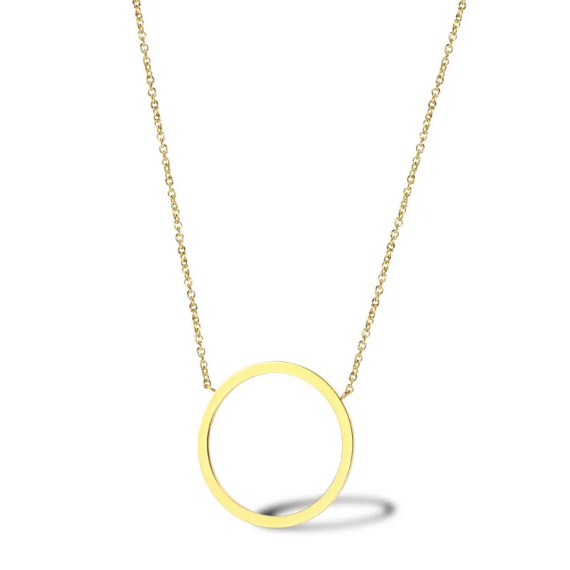 Геометрическое минималистичное ожерелье из титановой стали круглое треугольное