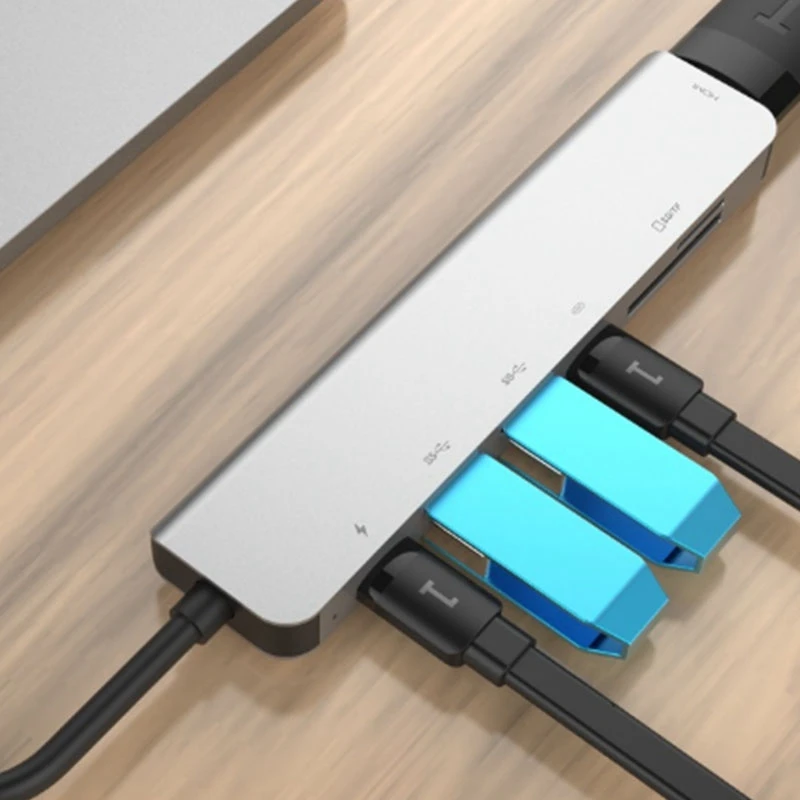 7 в 1 USB C док станция с разъемом типа 4K HDMI/SD/TF PD зарядка концентратор кард ридер
