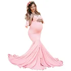 Платье-макси с V-образным вырезом и оборками для беременных