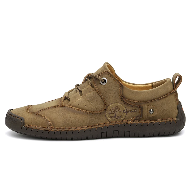 

Summer Bozhi Men's Shoes Casual Leather Large Size Leather Shoes Breathable Outdoor Sports Hiking Shoes Men's Soft Bottom