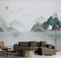 xuesu new chinese style chinese painting landscape abstract artistic conception painting tv background wall custom 3d wallpaper
